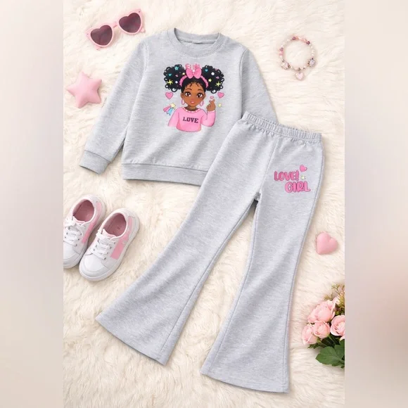 The Children's Place Gray and Pink Kids Matching Set. 7 T - Picture 5 of 5